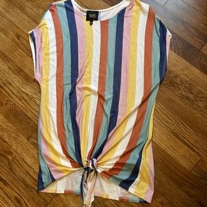 W5/Anthro Striped Tie Front Top